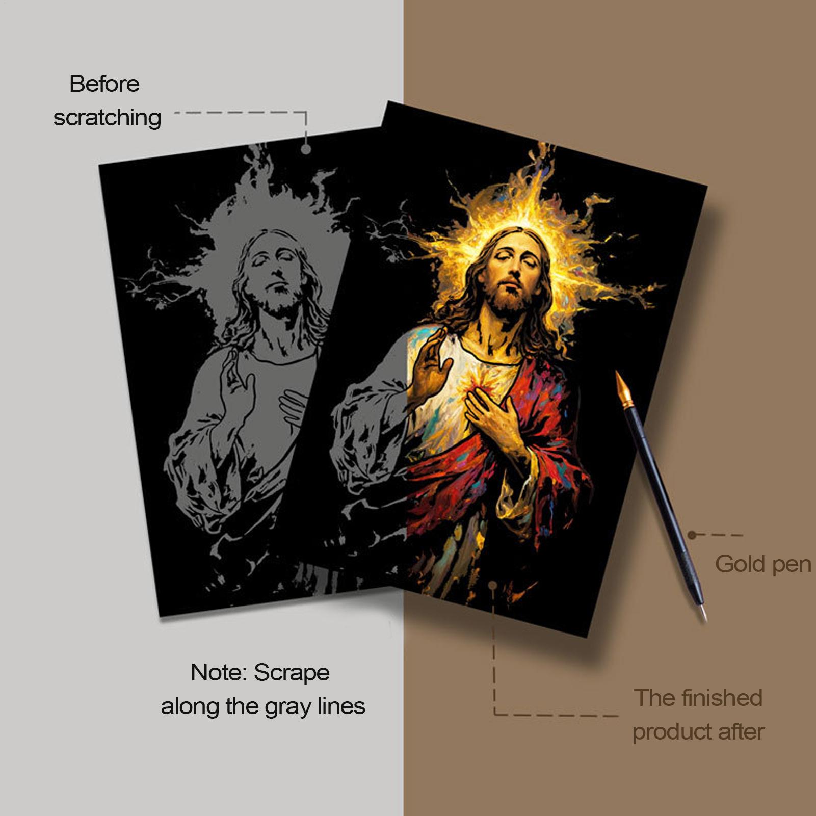 Art Craft 3 Year Old - Scratch Book Jesus Scratch Painting 1