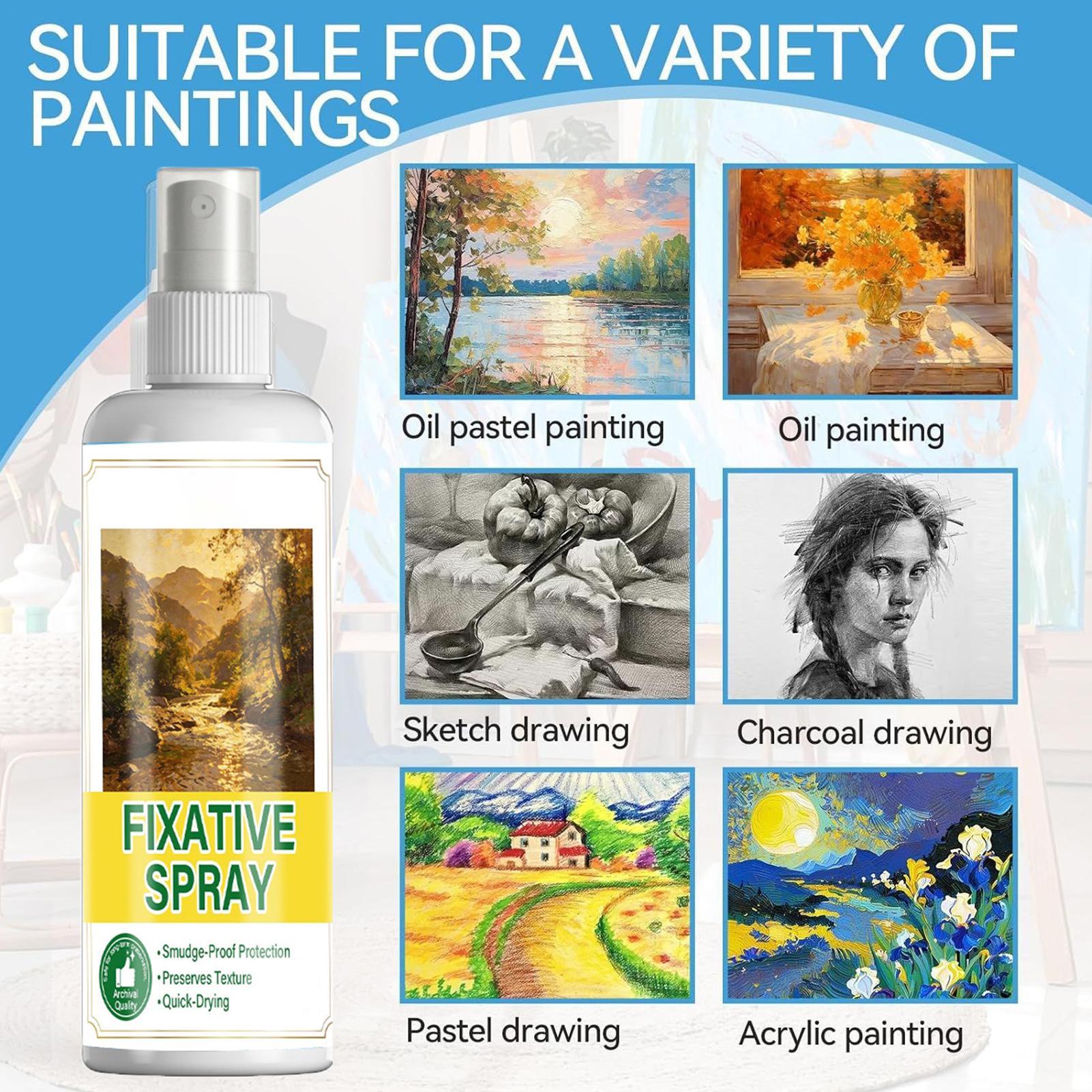 Wallpaper Art And Craft - Fixative Spray 120ml Quick Drying Smuge-Proof