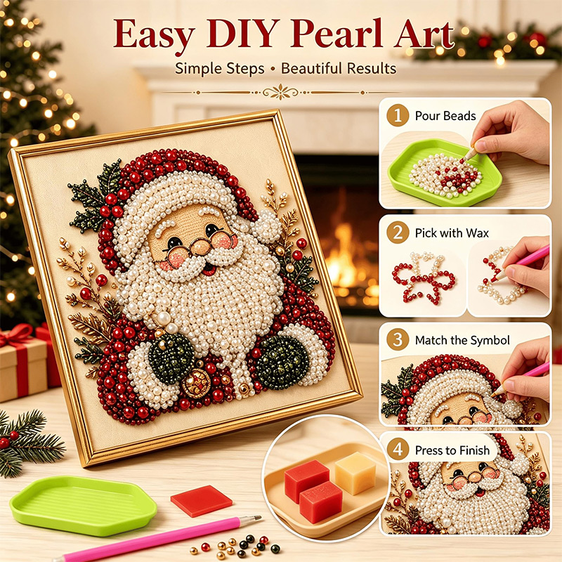 Art Craft For Christmas - Christmas Pearl Diamond Painting Set 5d