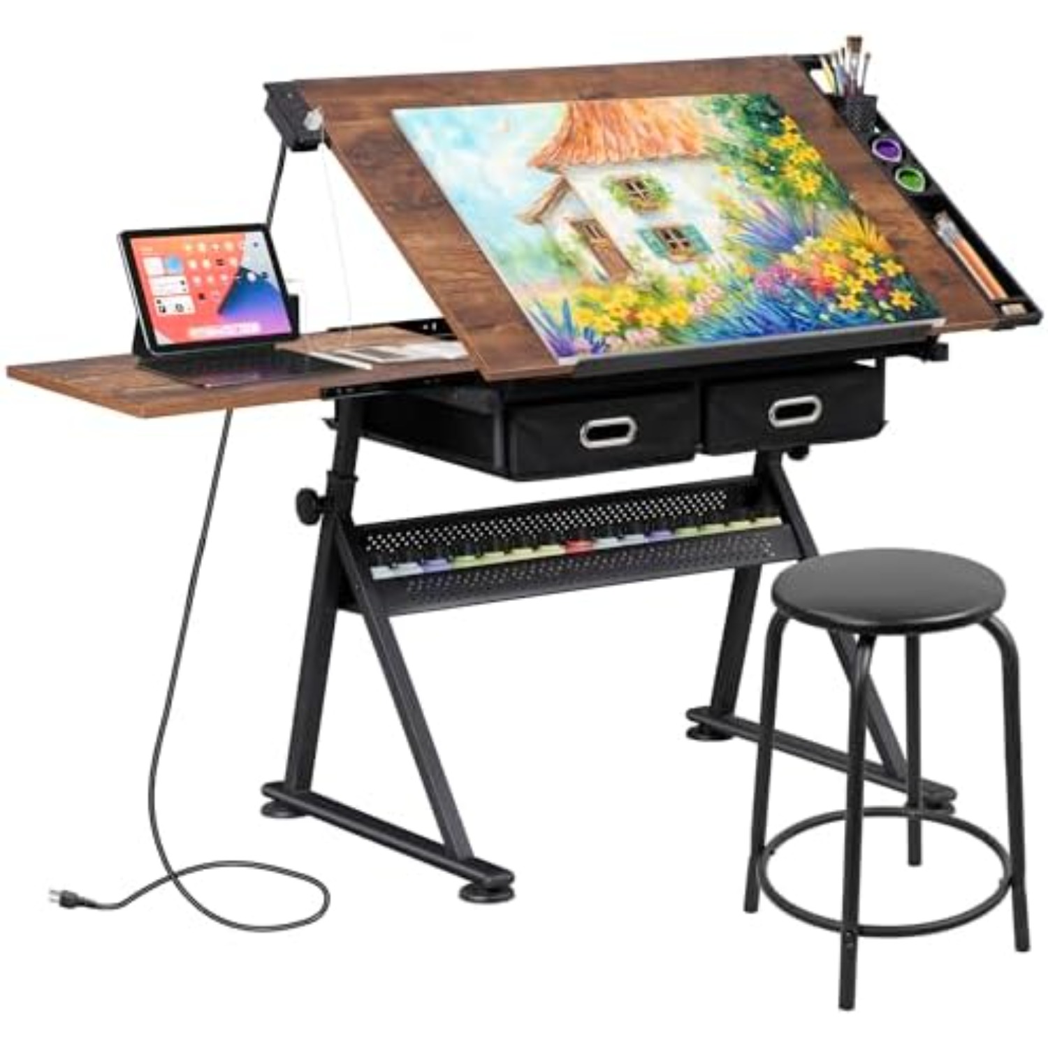 Art Craft And - Adjustable Drafting Table with Stool, Tilting