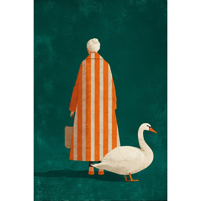 Art Craft Toys - Figure in Orange White Striped Poster