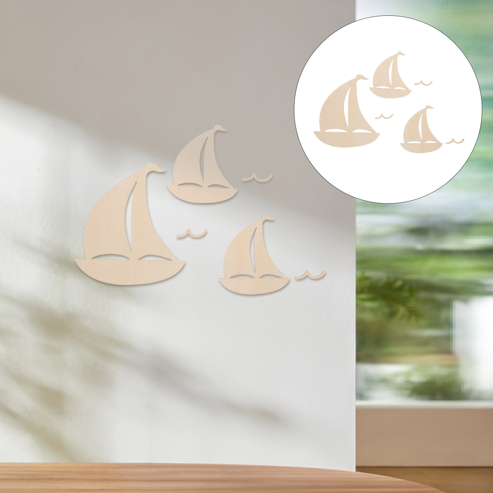 6Pcs Wooden Sailboat Decor for - Art And Craft For Nursery recension och pris