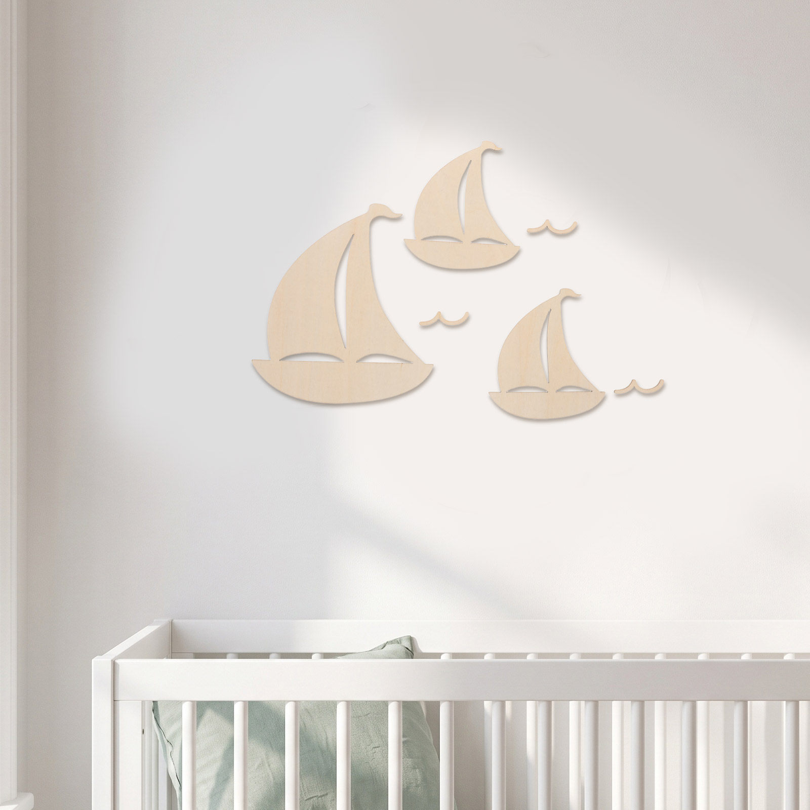 6Pcs Wooden Sailboat Decor for - Art And Craft For Nursery recension och pris