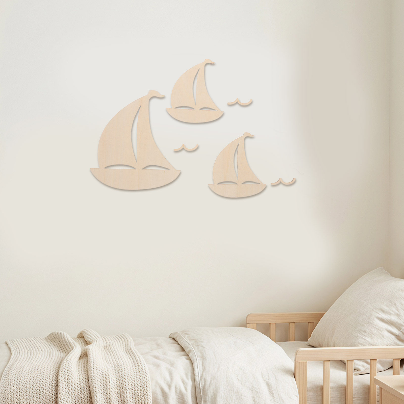 6Pcs Wooden Sailboat Decor for - Art And Craft For Nursery recension och pris