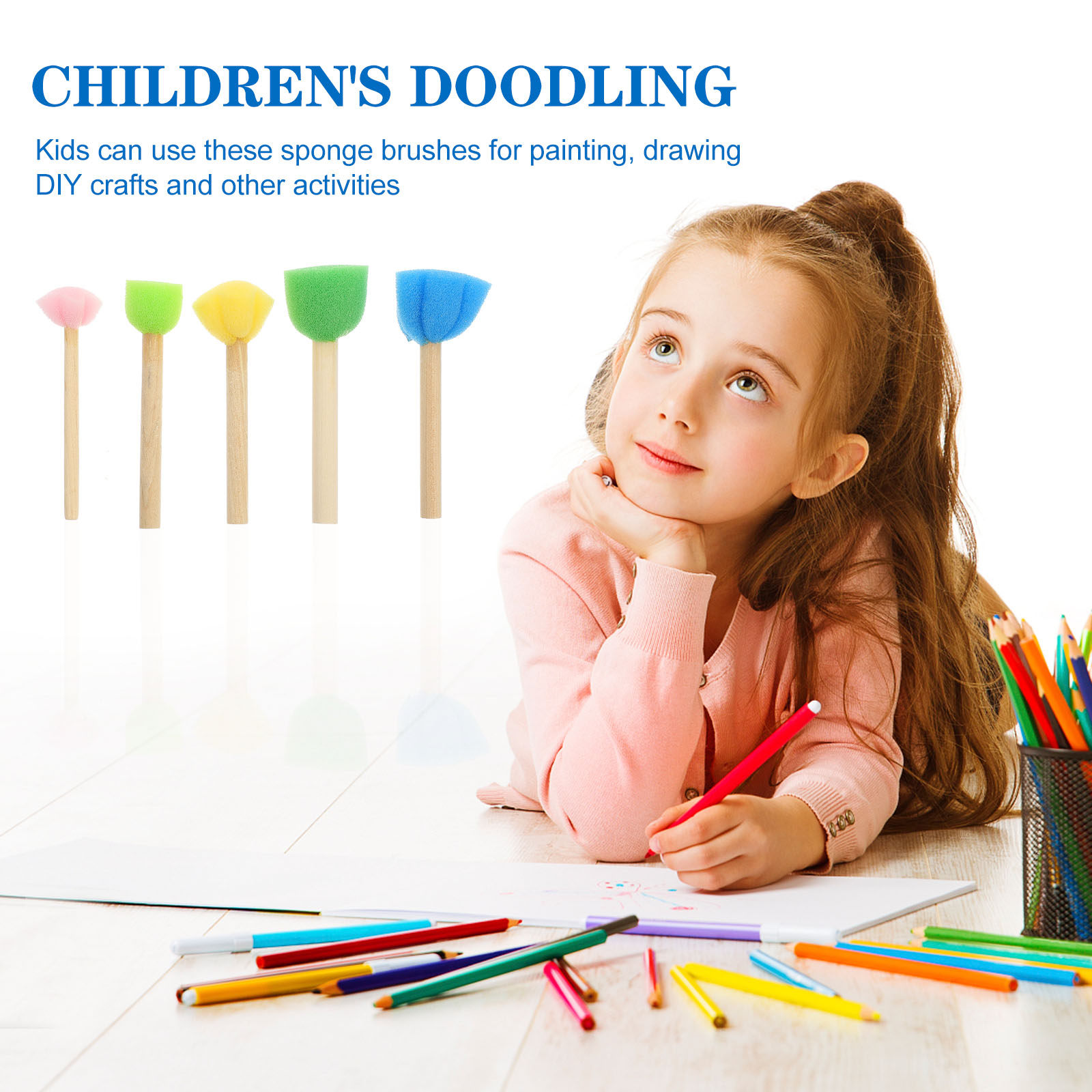 25Pcs Sponge Brush Set Colorfu - Art And Craft For Nursery recension och pris