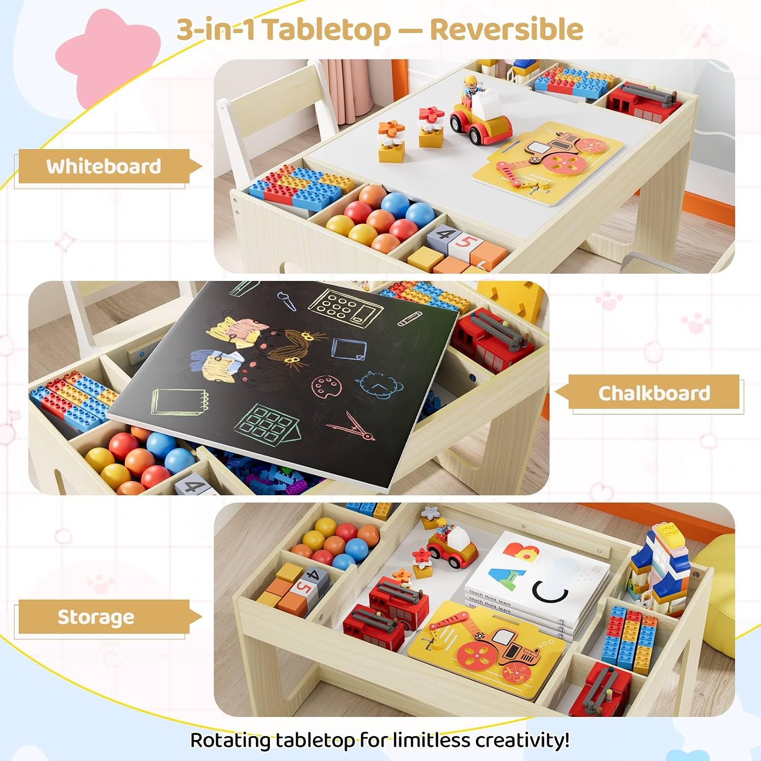 3 in 1 Kids Art Table and Chai - Art And Craft For Nursery recension och pris