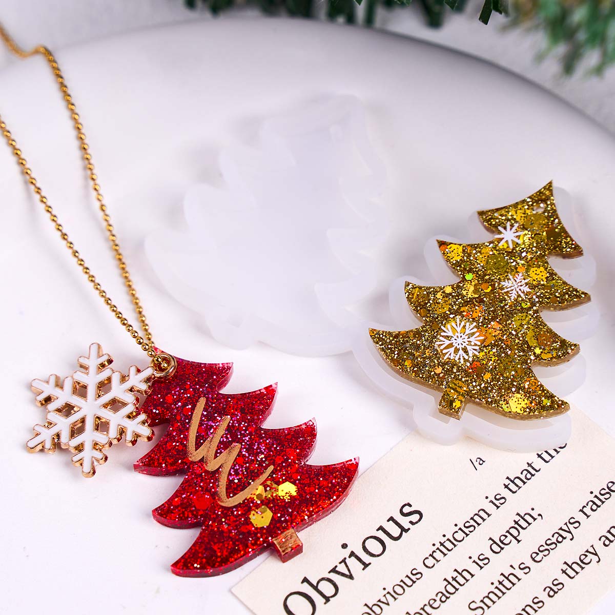3D Christmas Tree Pendant Sili - Resin Casting Mold recension och pris