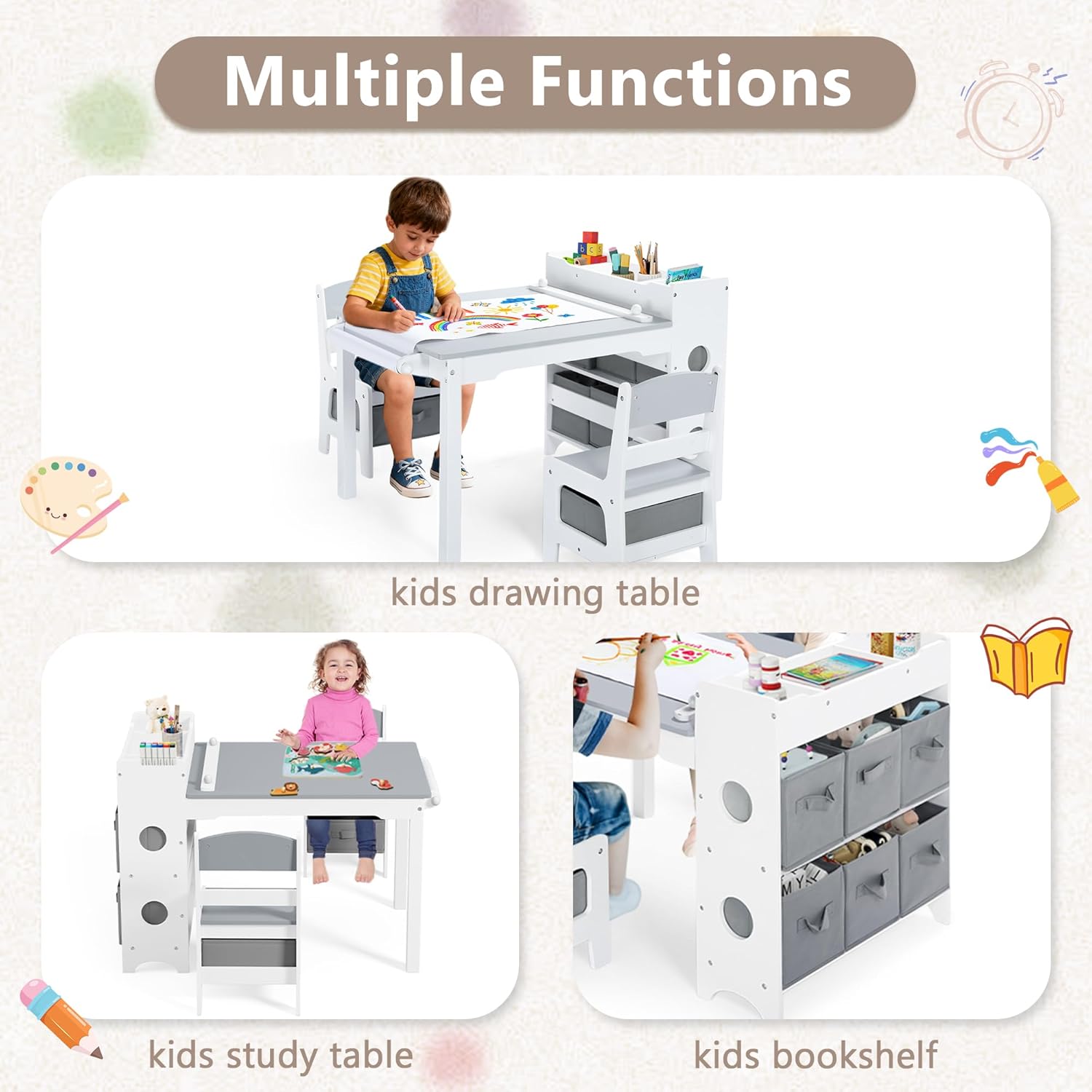 Kids Art Table & Chair Set, Wo - Art And Craft For Nursery recension och pris