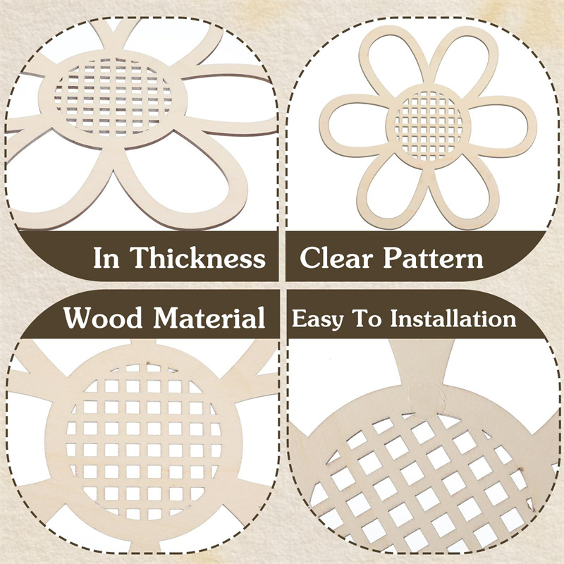 5pcs Wooden Flower Wall Decor  - Art And Craft For Nursery recension och pris