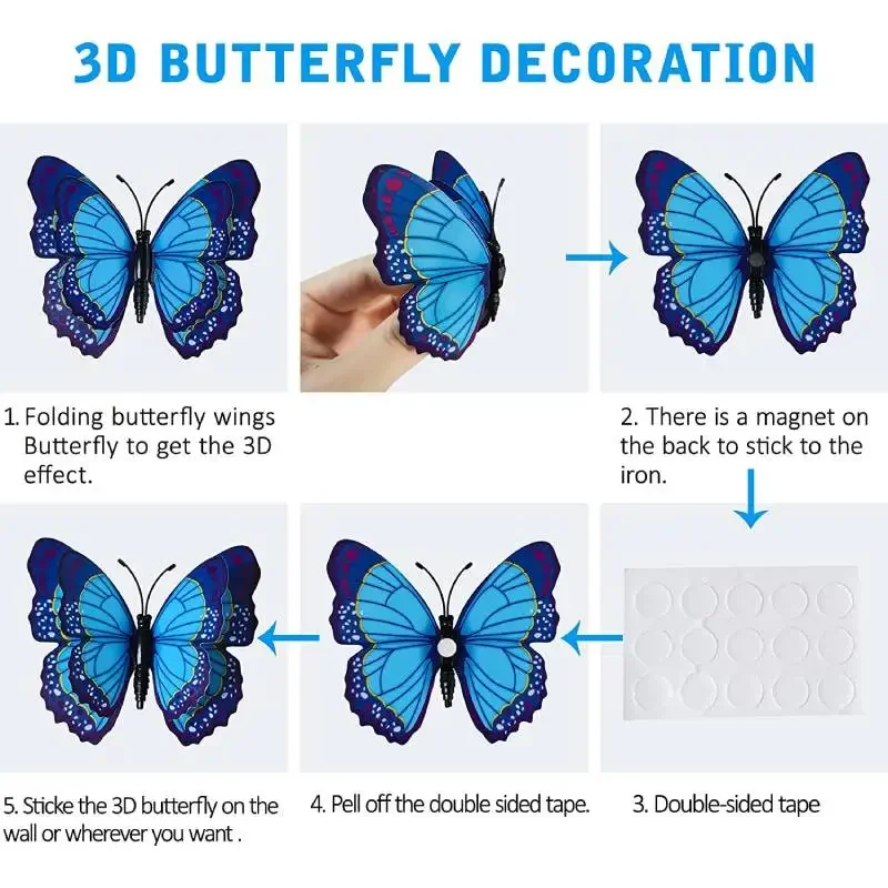 12pcs 3D Colorful Butterfly Wa - Art And Craft For Nursery recension och pris
