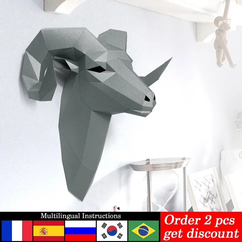 Pre-cut Bighorn Wild Sheep Ani - Wallpaper Art And Craft recension och pris
