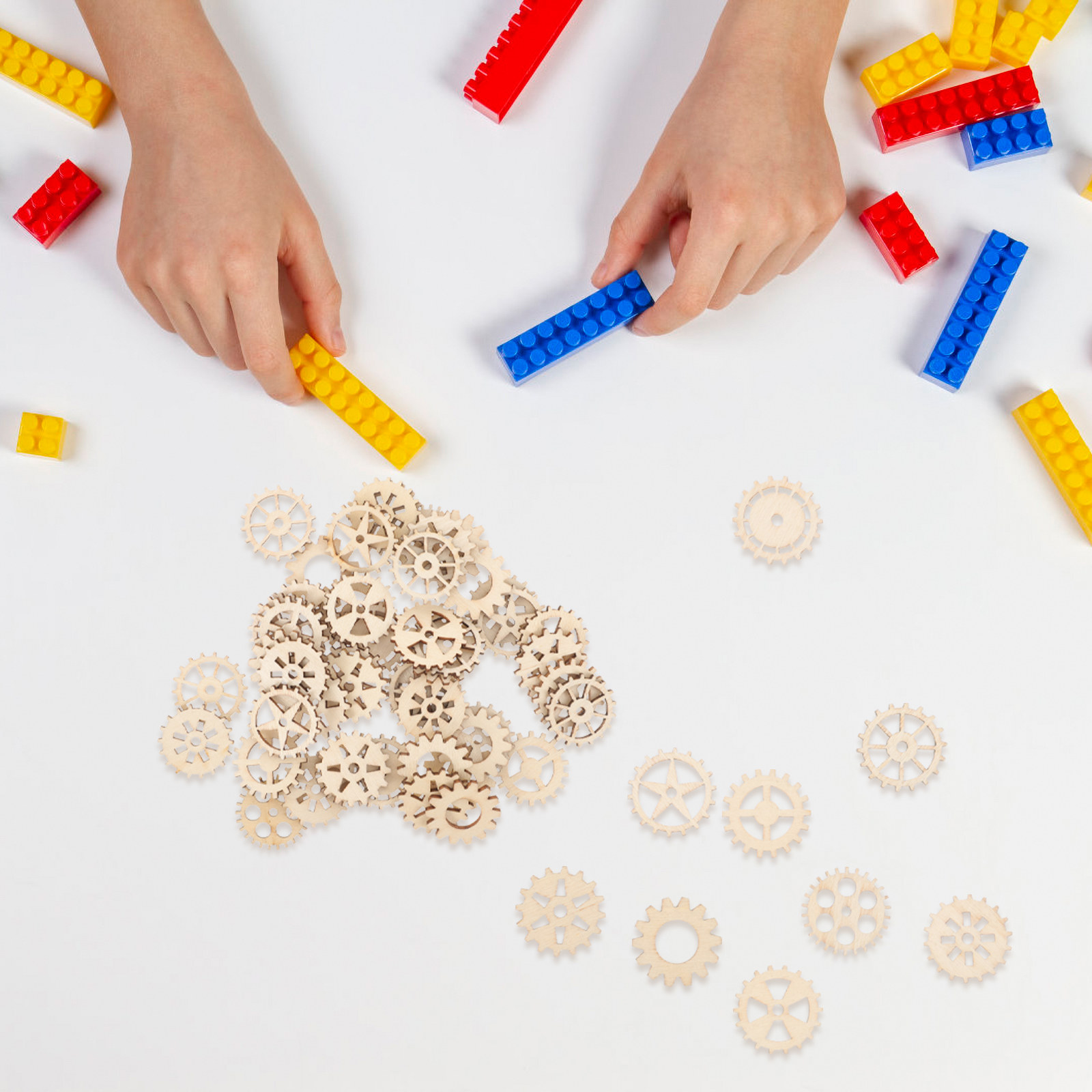 100Pcs Wooden Gear Craft Kit N - Art And Craft For Nursery recension och pris