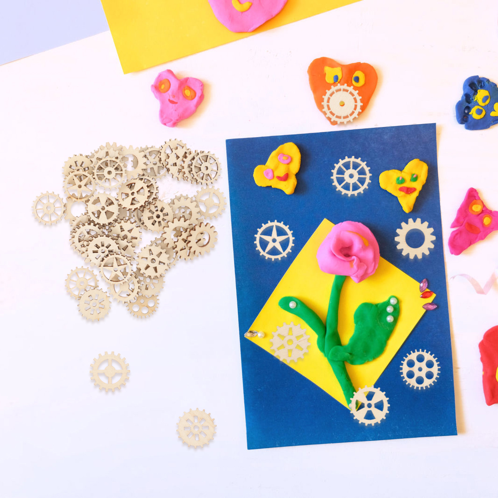 100Pcs Wooden Gear Craft Kit N - Art And Craft For Nursery recension och pris