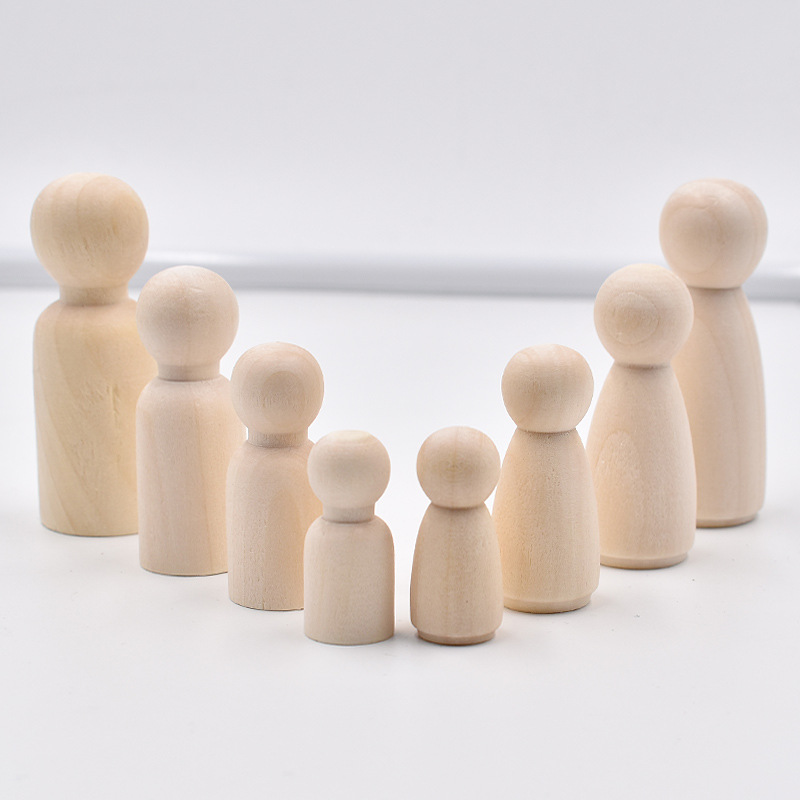 5Pcs Unfinished Wood Peg Dolls - Art And Craft For Nursery recension och pris