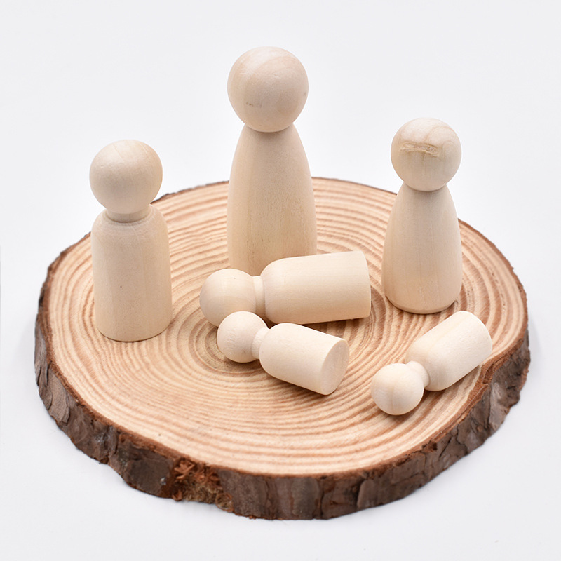5Pcs Unfinished Wood Peg Dolls - Art And Craft For Nursery recension och pris