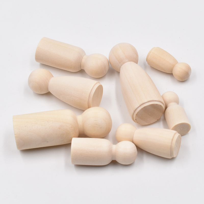 5Pcs Unfinished Wood Peg Dolls - Art And Craft For Nursery recension och pris