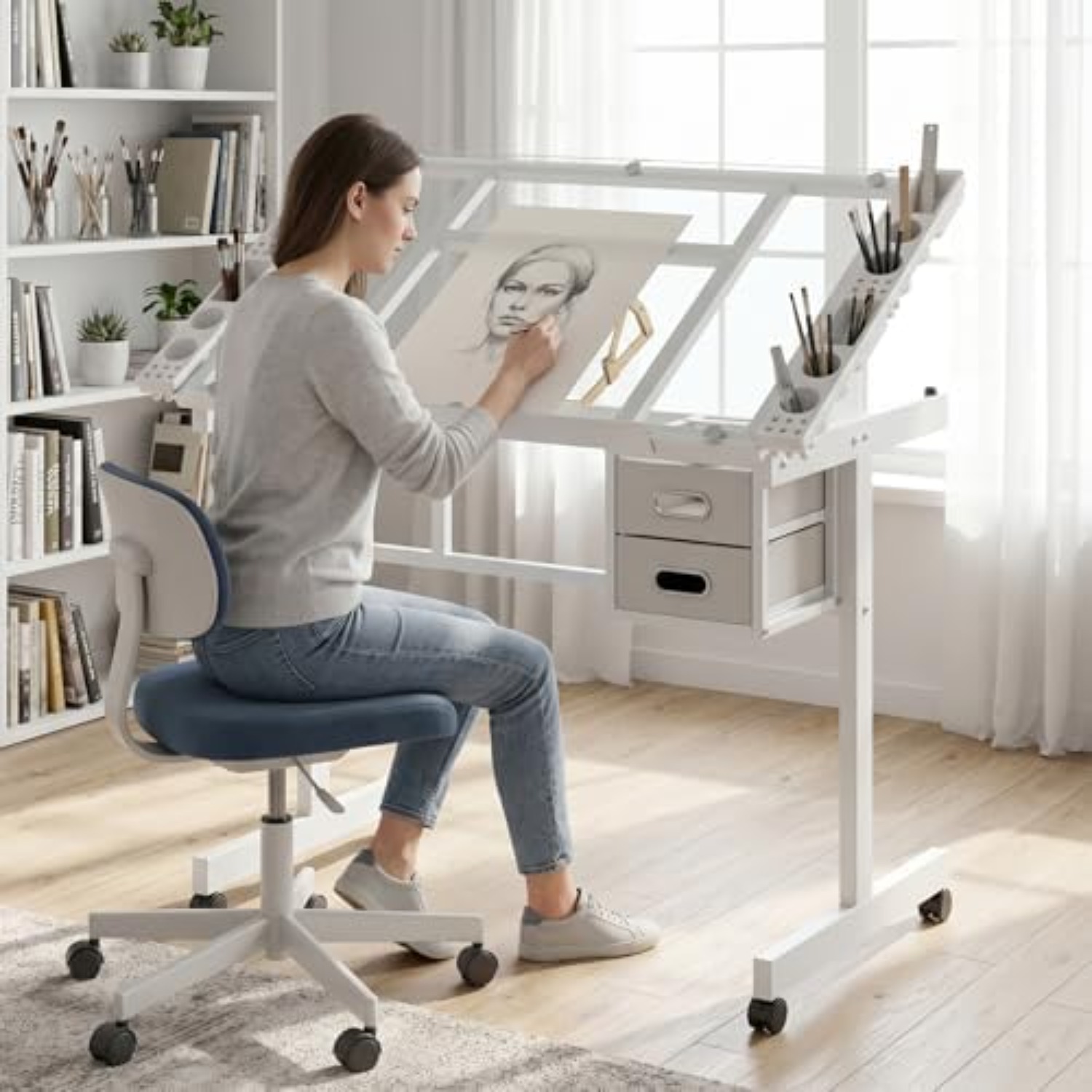 Rolling Drafting Table Desk, P - Art Craft And recension och pris