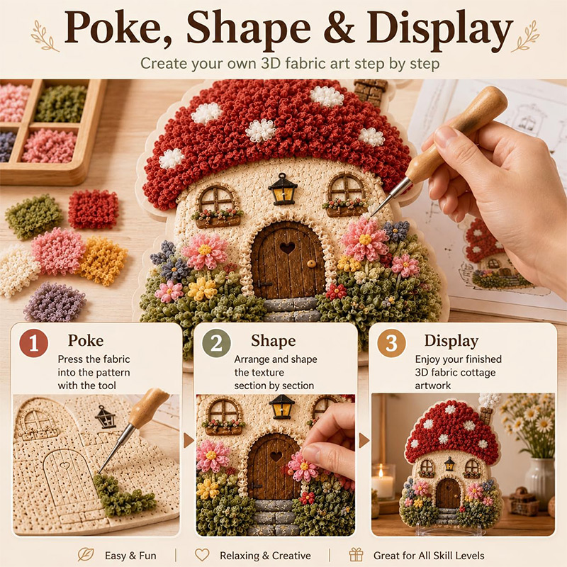 3D Mushroom House Poke Art DIY - Art Craft And recension och pris