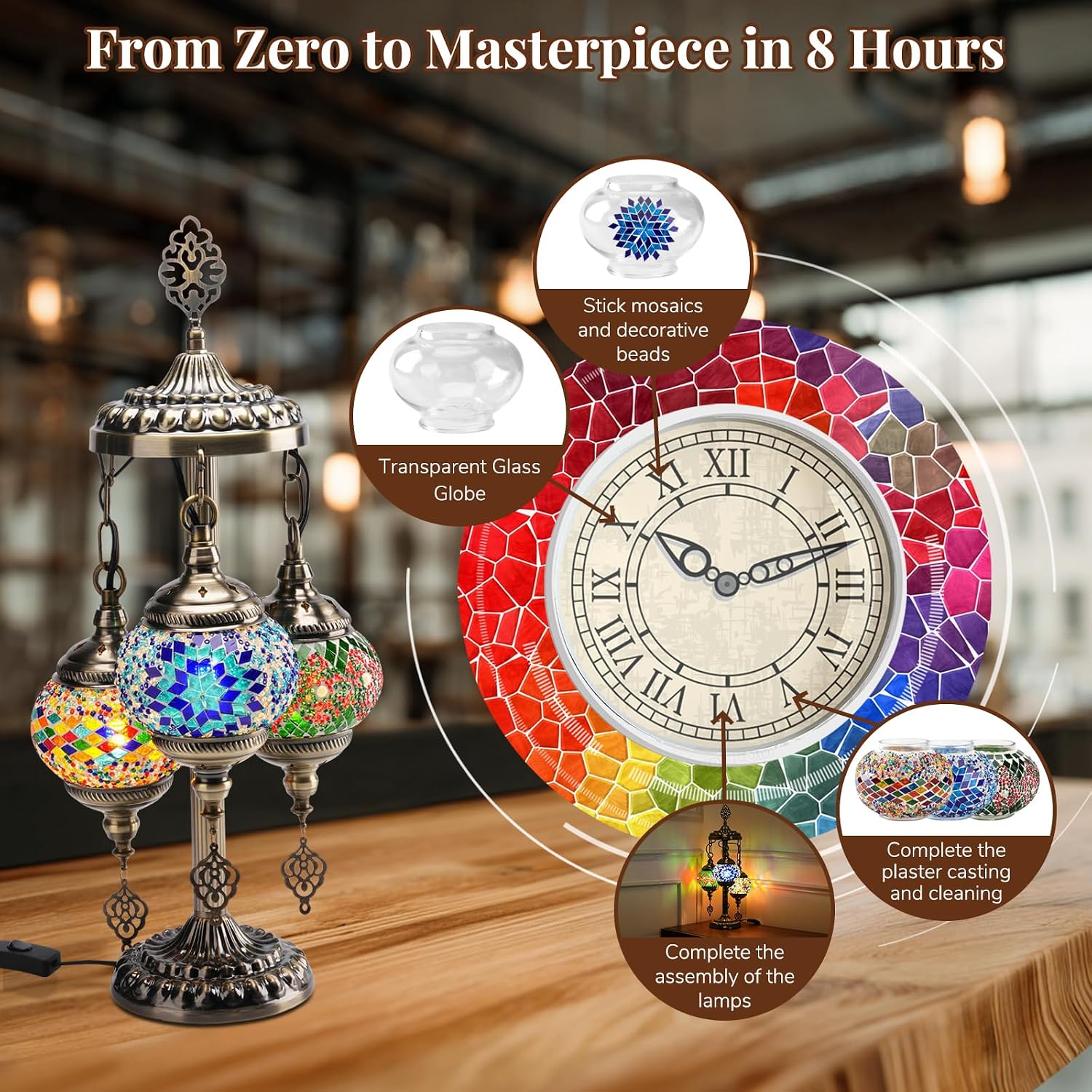 DIY 3 Globe Turkish Mosaic Lam - Art Craft And recension och pris