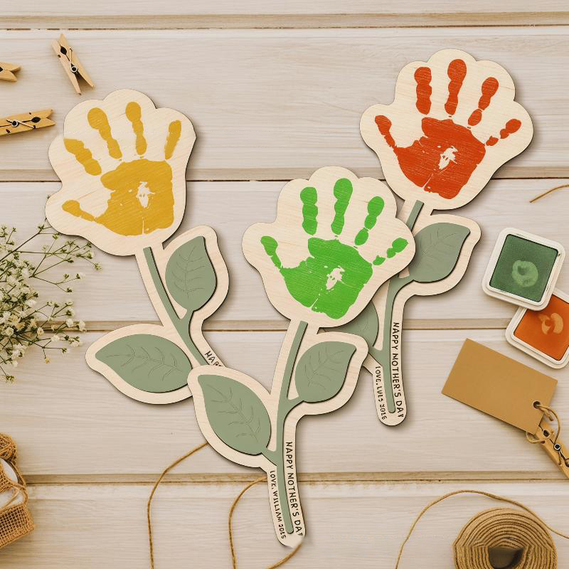 Blank Handprint Wood Flower Pl - Art And Craft For Nursery recension och pris