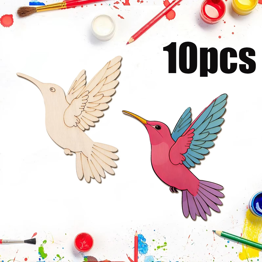 10pcs Unfinished Wood Animal B - Art Craft And recension och pris