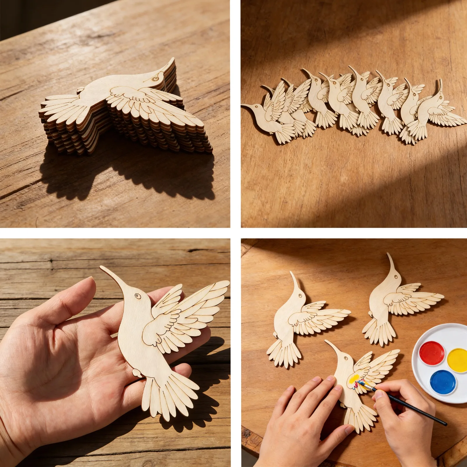 10pcs Unfinished Wood Animal B - Art Craft And recension och pris