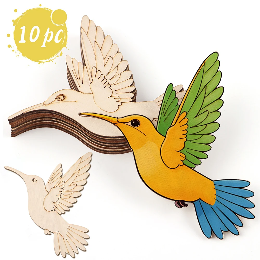 10pcs Unfinished Wood Animal B - Art Craft And recension och pris