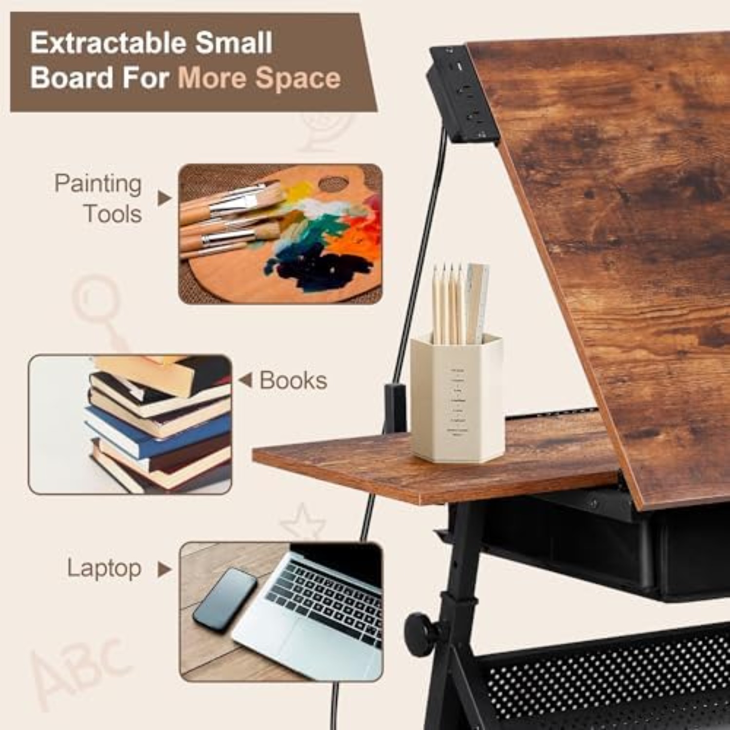 Adjustable Drafting Table with - Art Craft And recension och pris