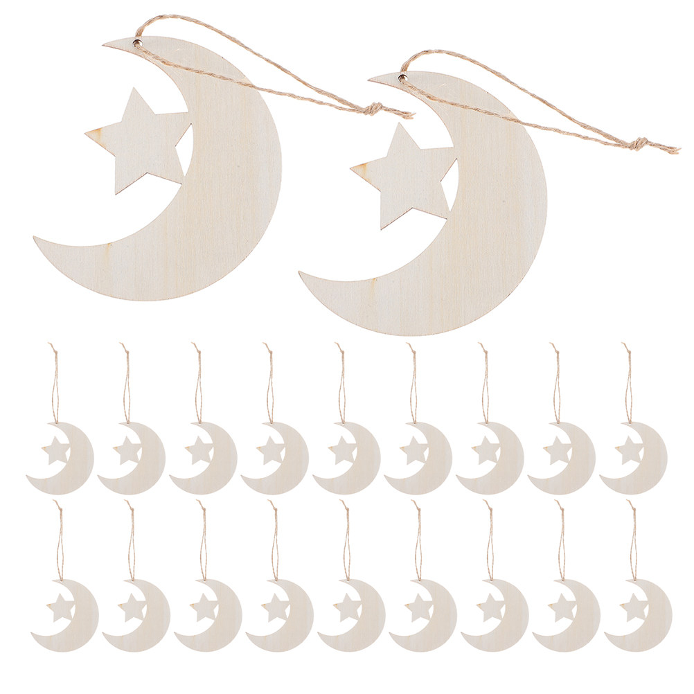 40Pcs Wood Moon Star Cutouts U - Art And Craft For Nursery recension och pris