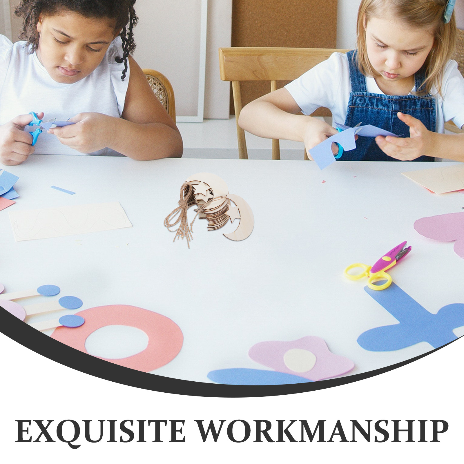 20Pcs Unfinished Wood Moon Sta - Art And Craft For Nursery recension och pris