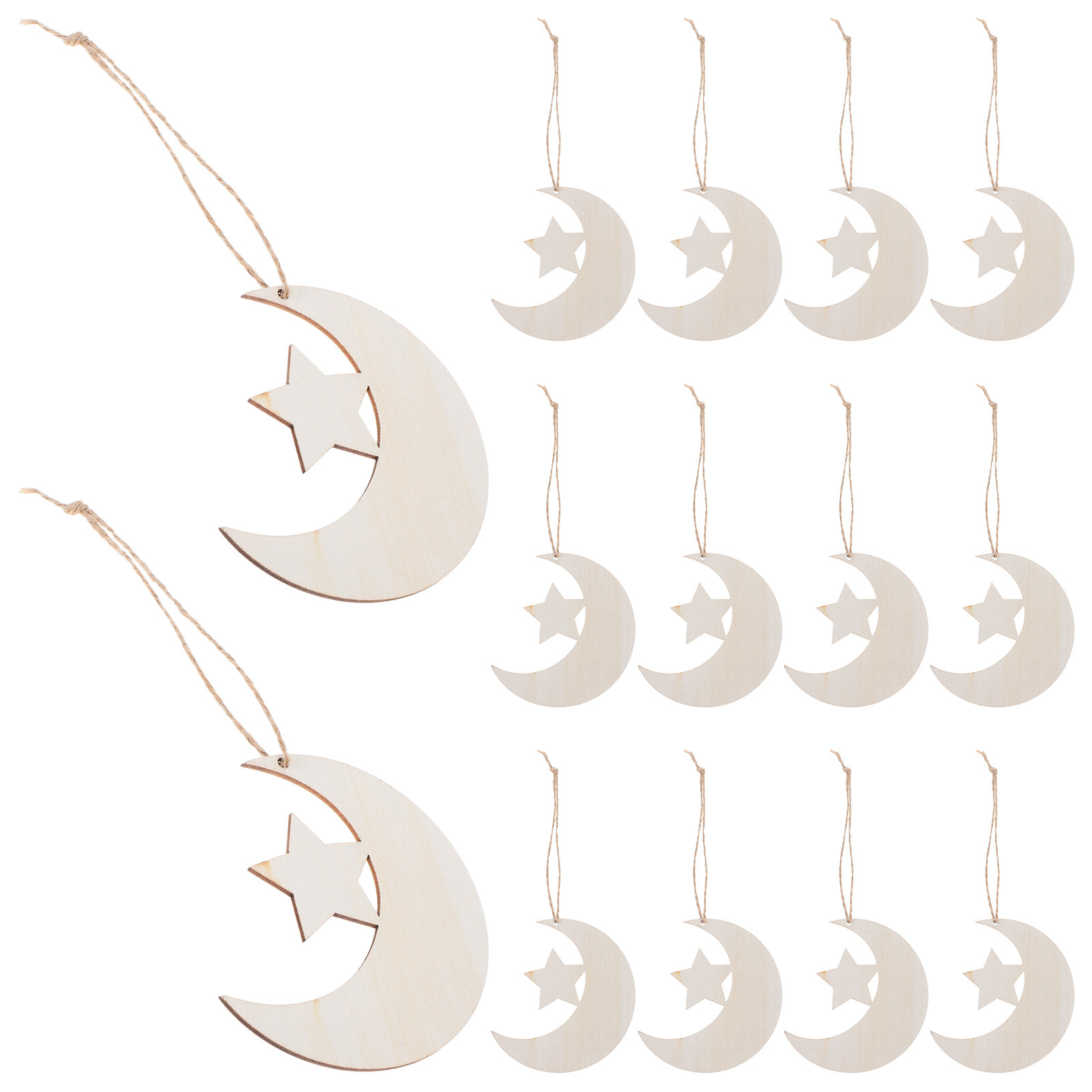 20Pcs Unfinished Wood Moon Sta - Art And Craft For Nursery recension och pris