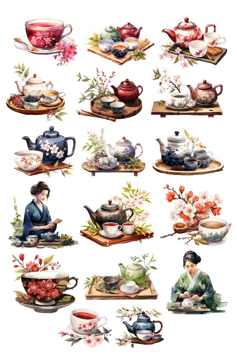 Cute Watercolor Tea Ceremony,  - Art Craft 3 Year Old recension och pris